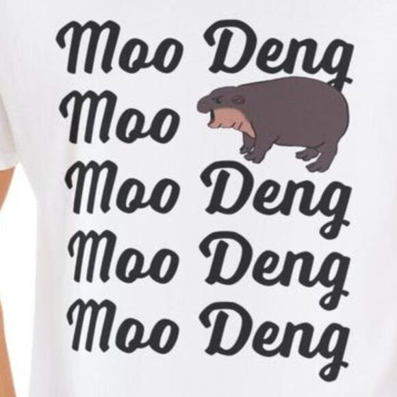 Moo Deng , the Pygmy hippopotamus ,Tee Unisex Garment-Dyed T-shirt - Picture 3 of 3